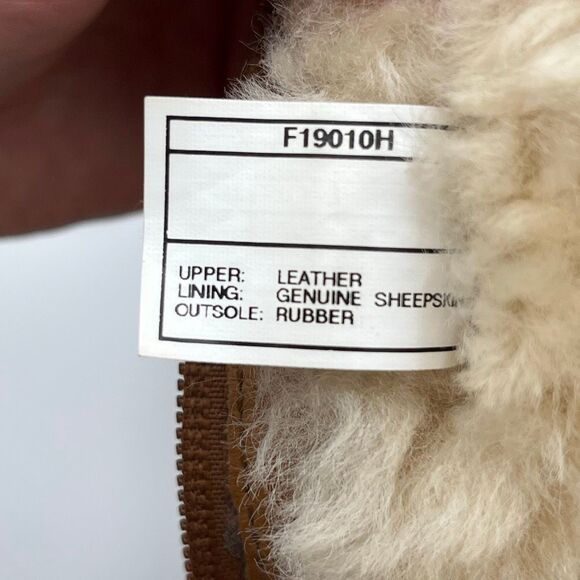 UGG Women’s Tall Zip Boots Sz 6 Chestnut Brown Suede Shearling Lined Winter Cozy - Picture 7 of 12